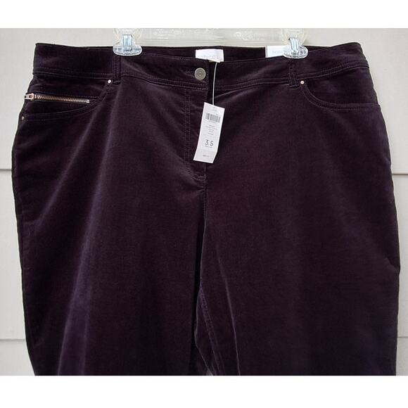 chico's Corduroy Slim Leg Black Casual Pants Size 3.5 = XL Size 18 Cotton $89 - Picture 6 of 9